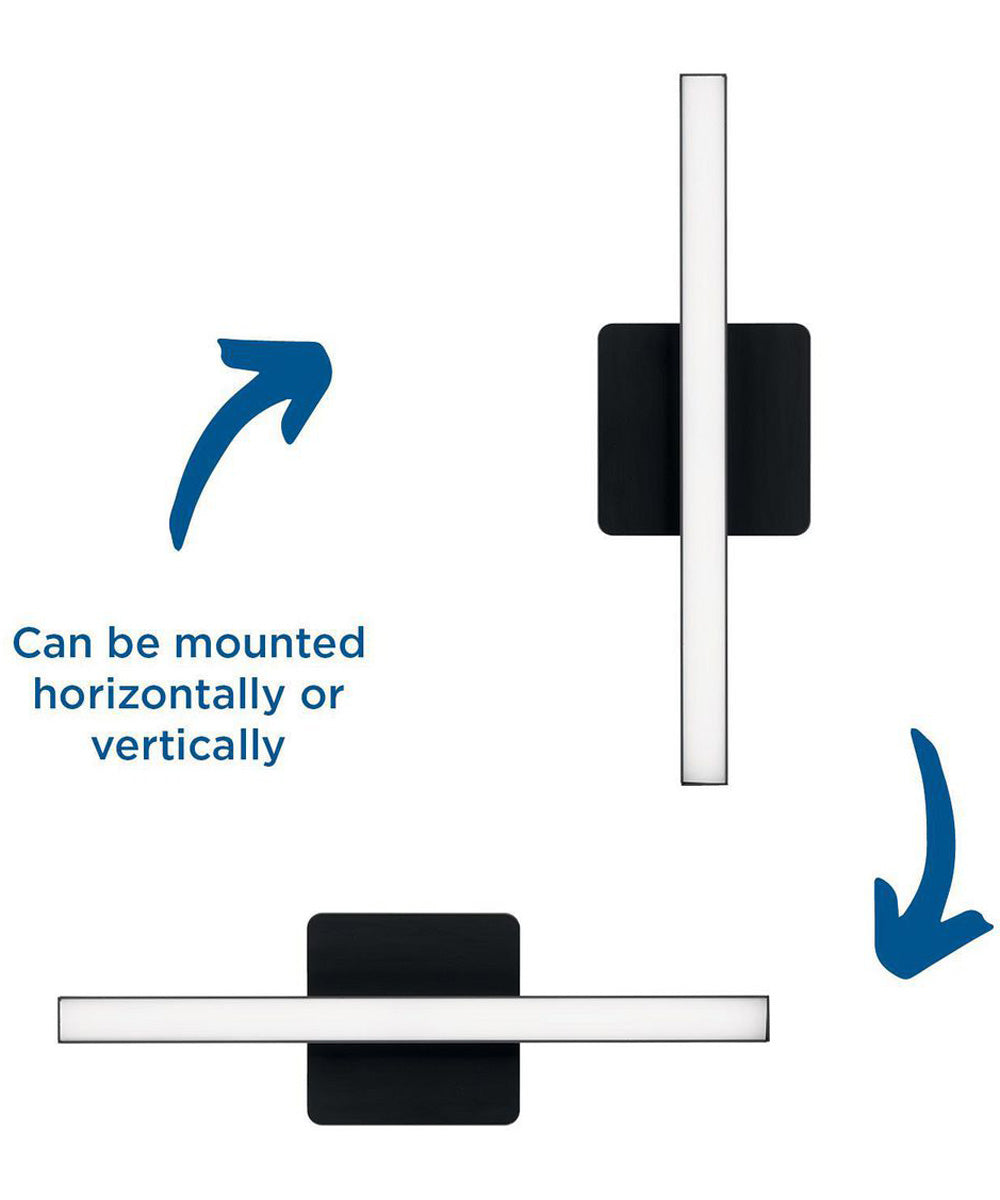 Phase 4 16 in. Small Modern Integrated 3CCT Integrated LED Linear Vanity Light Matte Black