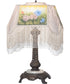 21" High Reverse Painted Roses Table Lamp