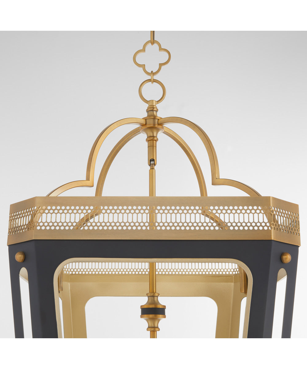 Loire 4-light Pendant Matte Black|Brushed Brass