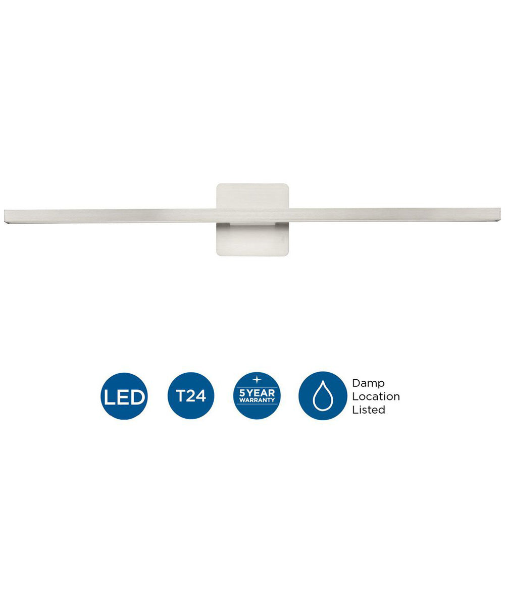 Phase 5 32 in. Slim Modern 3CCT Integrated LED Linear Vanity Light Brushed Nickel