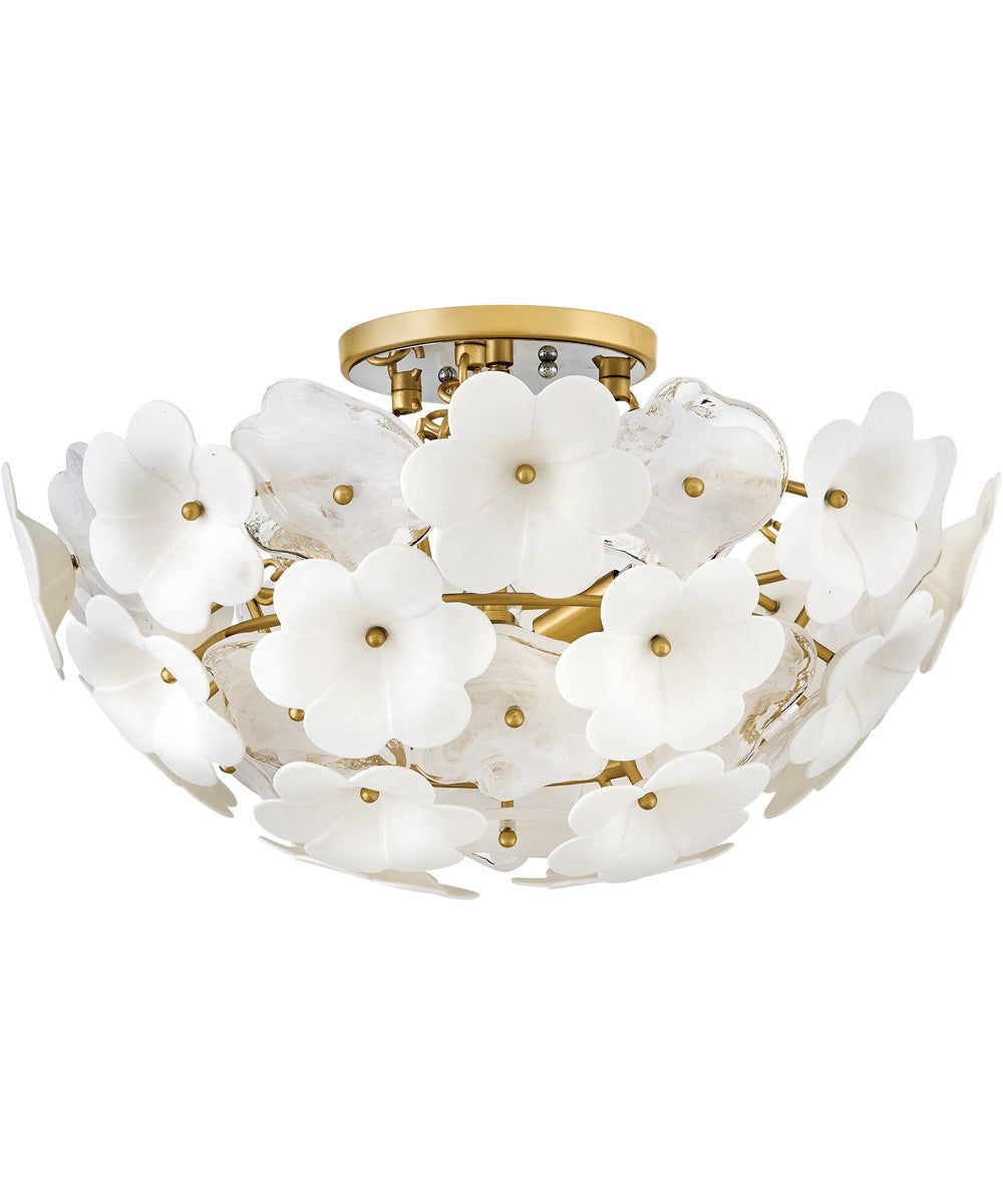 Marianne 3-Light Medium Semi-Flush Mount in Deluxe Gold