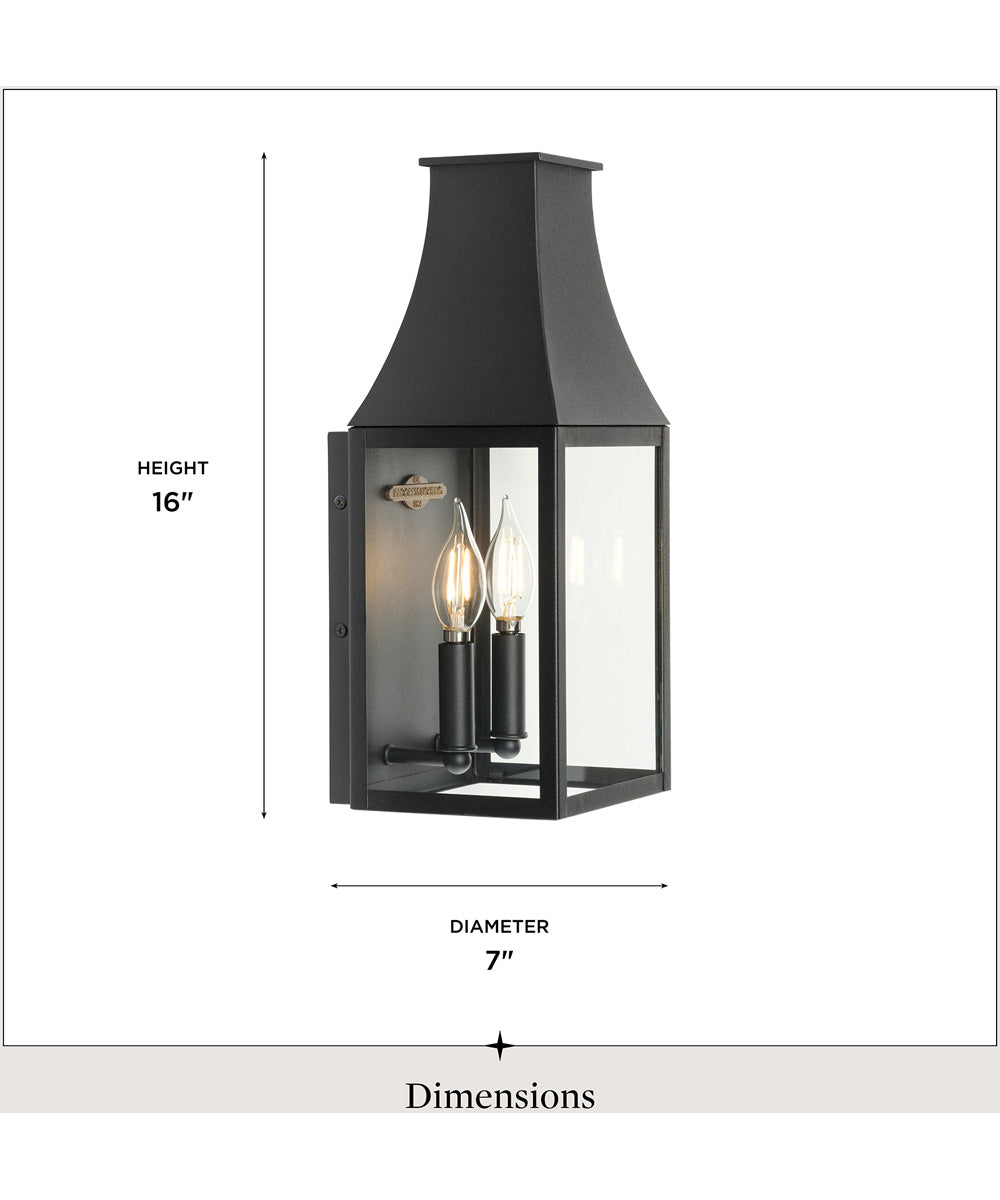 Radcliffe 2-Light Small Outdoor Wall Lantern Black