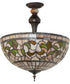 20" Wide Tiffany Turning Leaf Semi-Flushmount