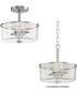 Fuller 2-Light Semi Flush/Pendant Convertible Satin Nickel