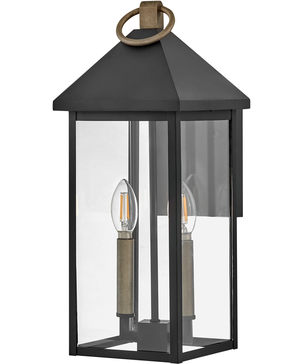 Rhett 2-Light Medium Wall Mount in Black