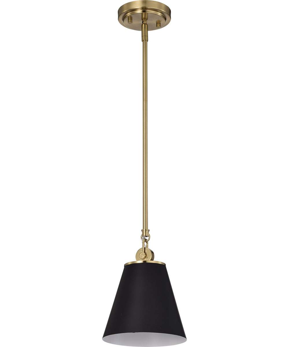 Dover 1-Light Pendant Black / Vintage Brass