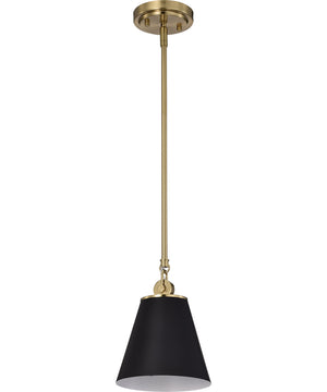 Dover 1-Light Pendant Black / Vintage Brass