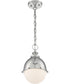 9"W Ronan 1-Light Pendant Polished Nickel