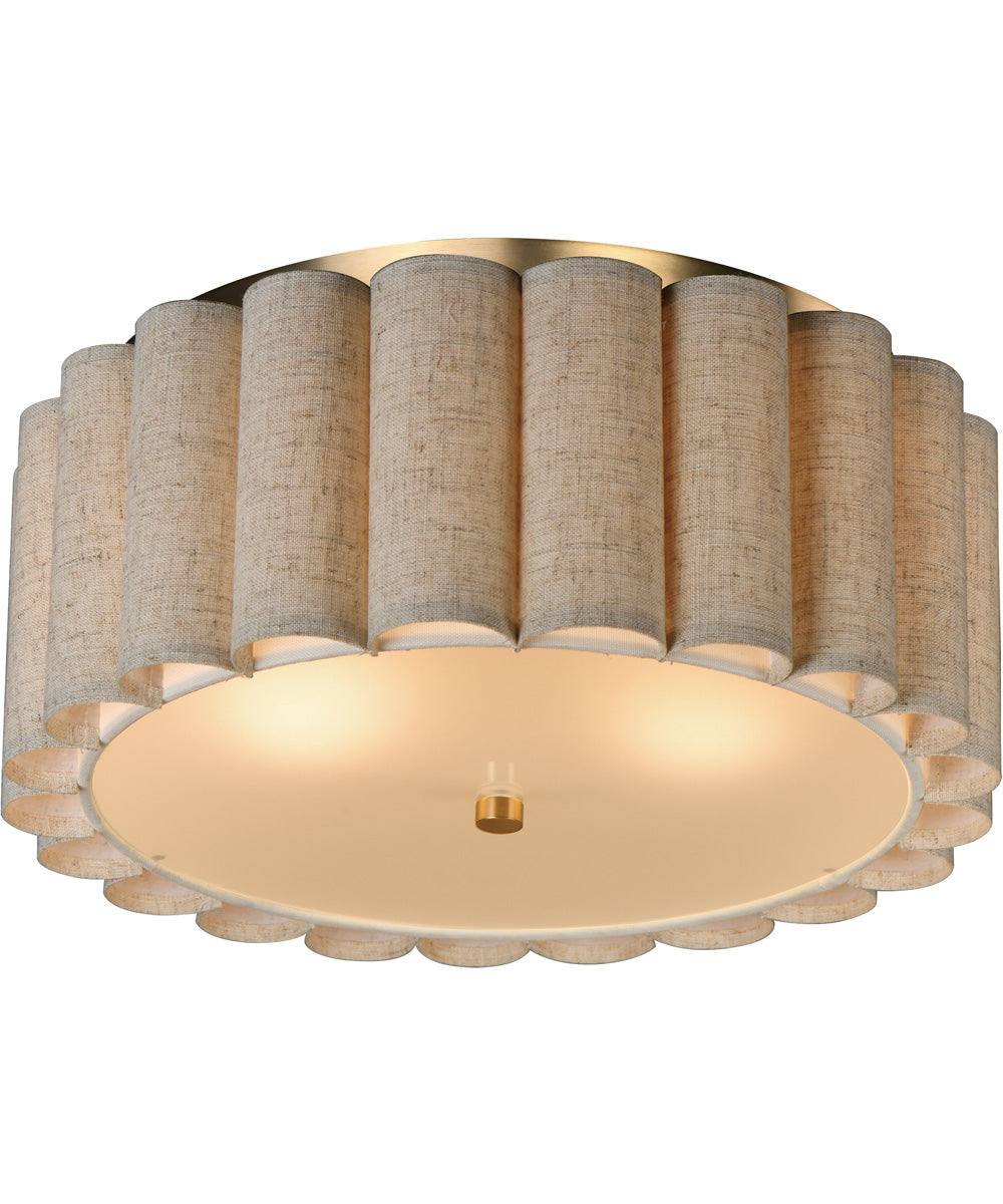 Penelope 2-Light Flush mount Natural Aged Brass