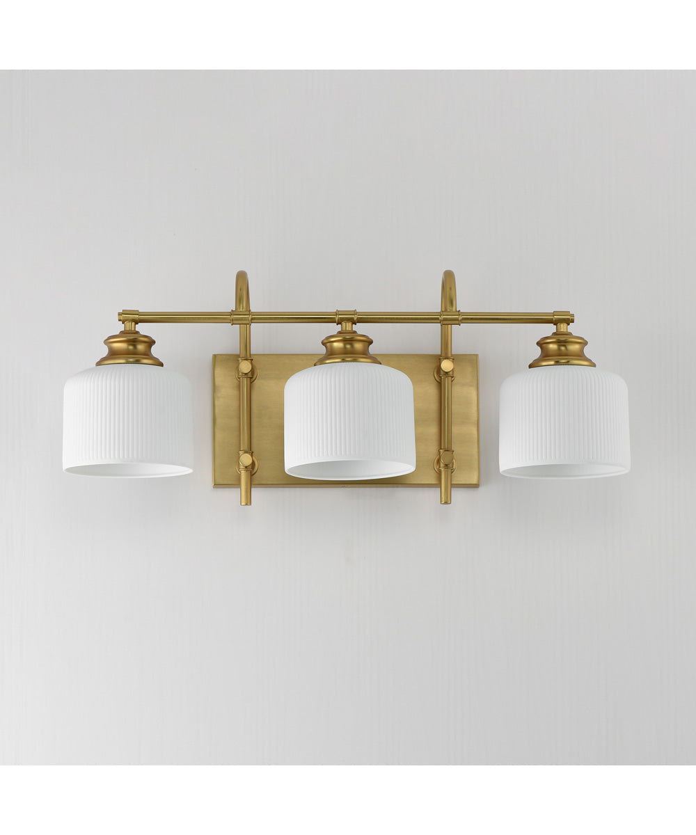 Bisque 3-Light Bath Vanity Natural Aged Brass