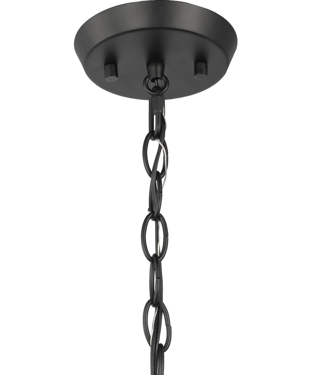 Vertex 3-Light Clear Glass Convertible Chandelier Matte Black