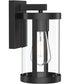 Kagen Small Outdoor Wall Light with Clear Glass Panels Matte Black