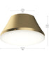 Avra Medium 2-Light Flush Mount with Etched White Glass Shade Brushed Gold