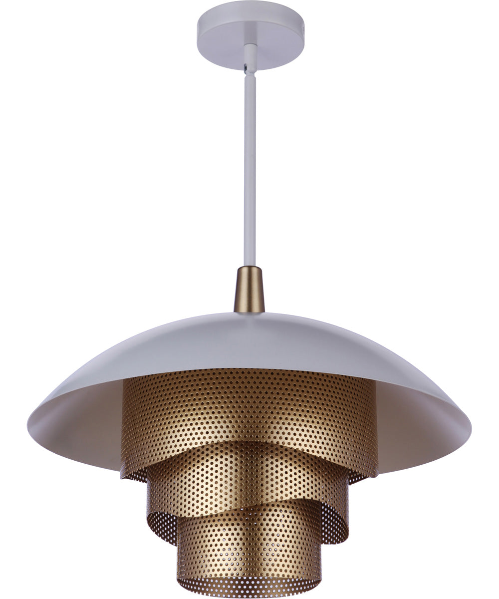 Sculptural Statement Pendants 1-Light Lighting Matte White/Matte Gold