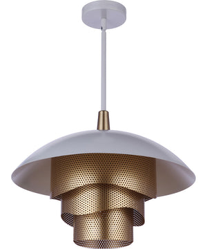 Sculptural Statement Pendants 1-Light Lighting Matte White/Matte Gold