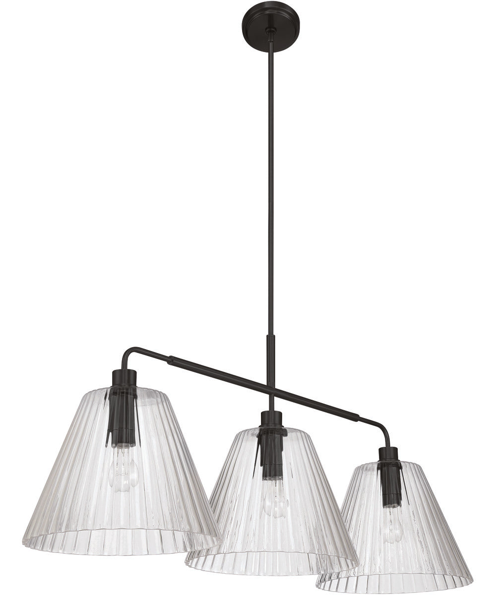 Pleated 3-Light Lighting Flat Black