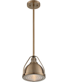 9"W Barbett 1-Light Pendant Burnished Brass