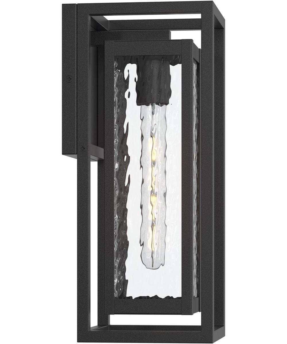 Shaw 15 inch 1 Light Outdoor Wall Light with Clear Glass Textured Black