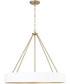Weller 4-Light Chandelier Matte Brass and White