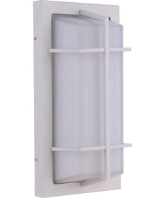 Bulkhead Rectangular 2-Light Outdoor Lighting Textured White