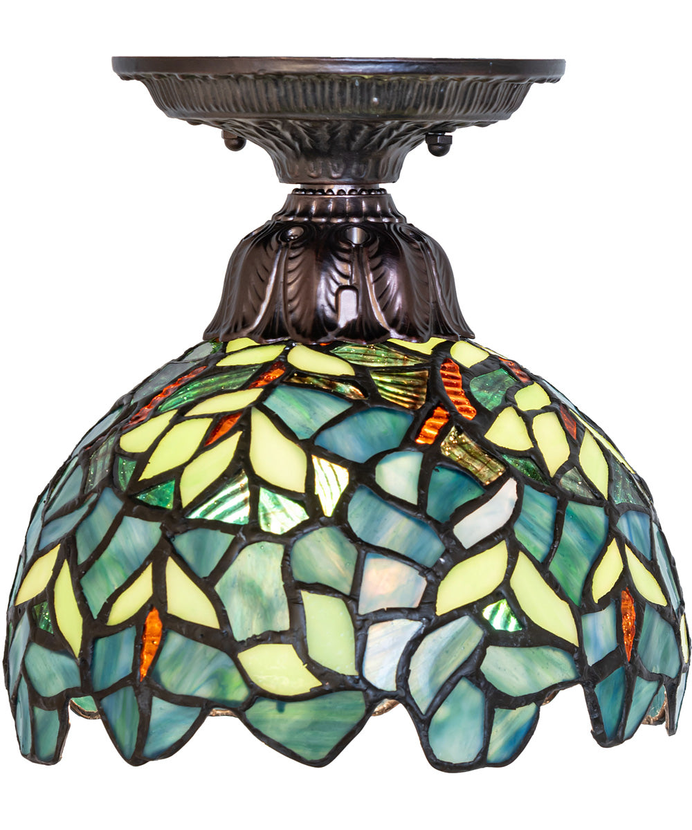 8" Wide Nightfall Wisteria Flushmount