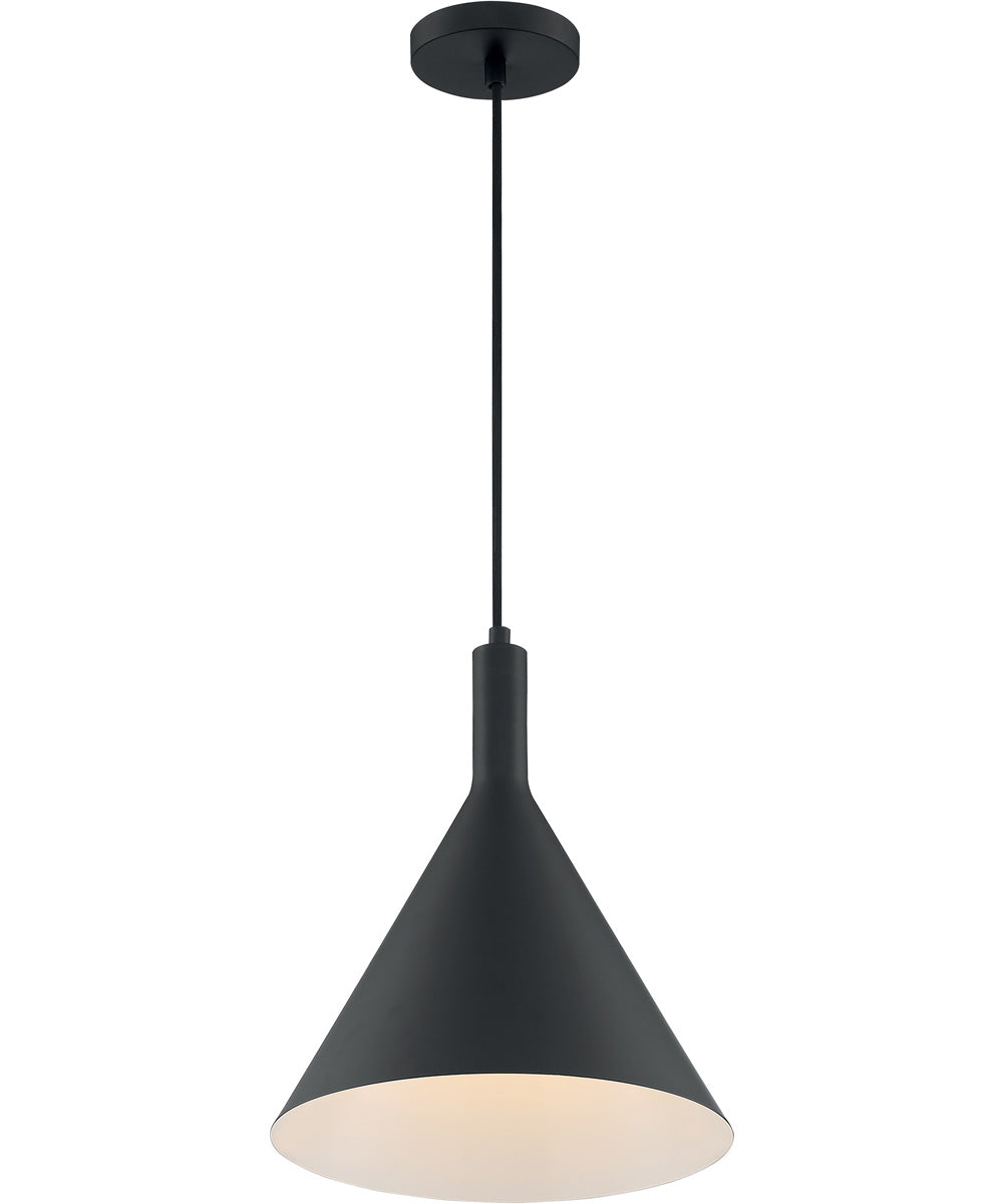 12"W Lightcap 1-Light Pendant Matte Black