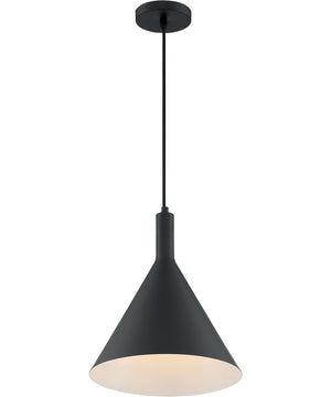 12"W Lightcap 1-Light Pendant Matte Black