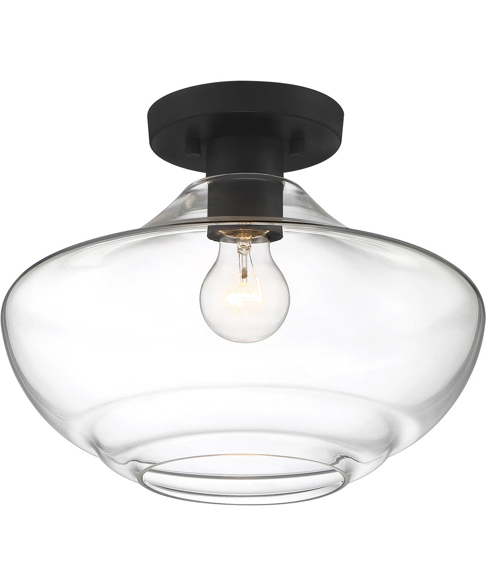 Emma 1 Light Semi Flush Matte Black