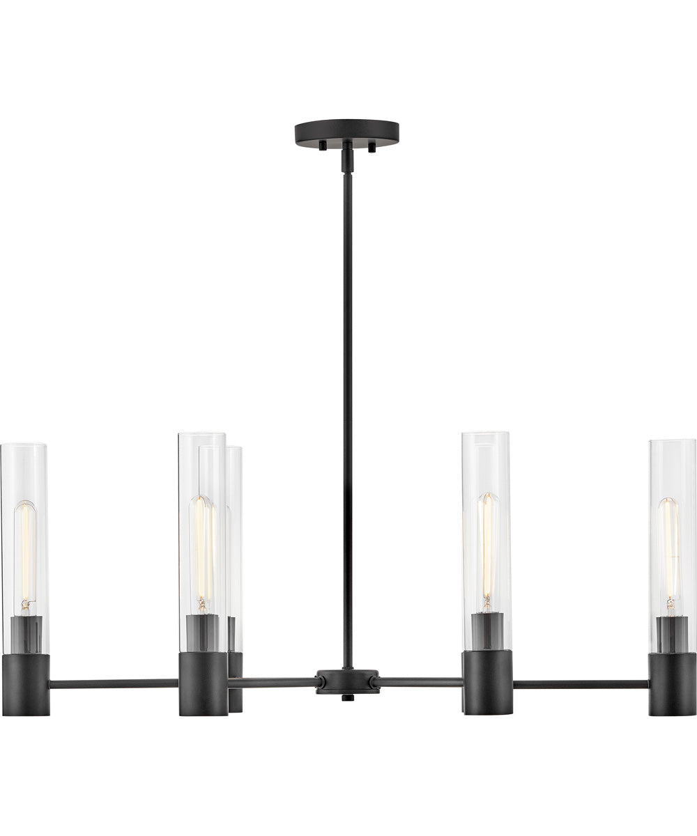 Shea 6-Light Small Linear Chandelier in Black