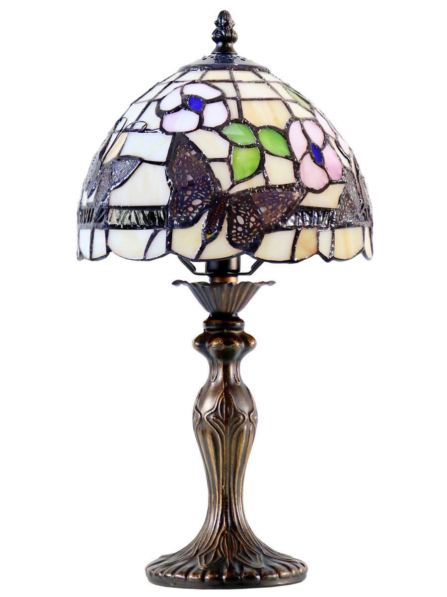Ferndell Butterfly 14.25 Inch  Tall Handmade Tiffany Accent Lamp