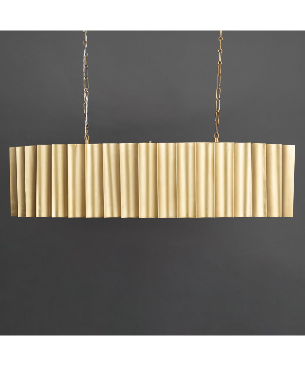 Allegra 5-Light Linear Pendant Weathered Brass