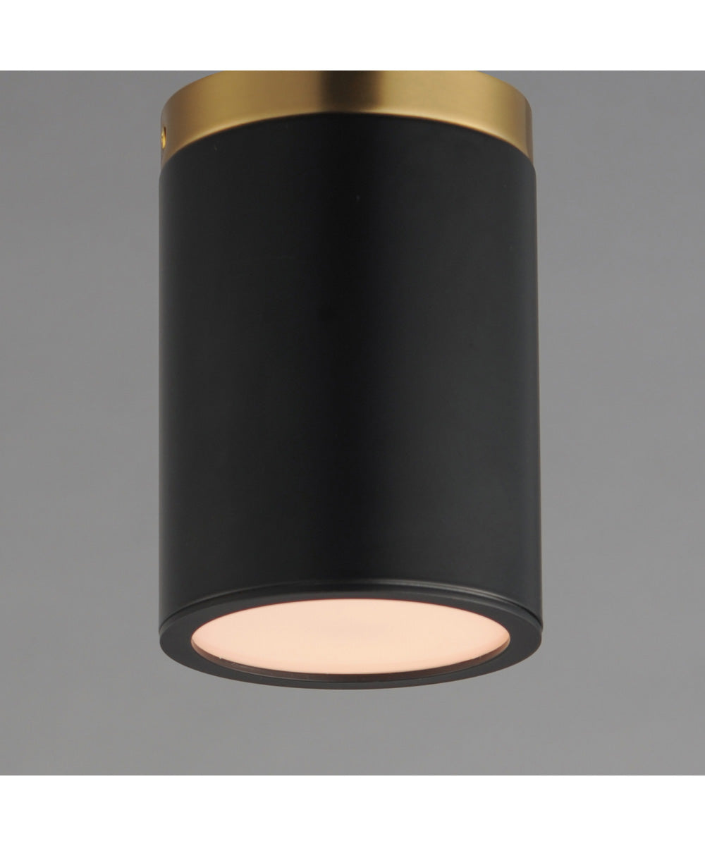 Dapper 1-Light Flush Mount Black / Antique Brass