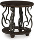 Frallyn Round End Table Dark Brown