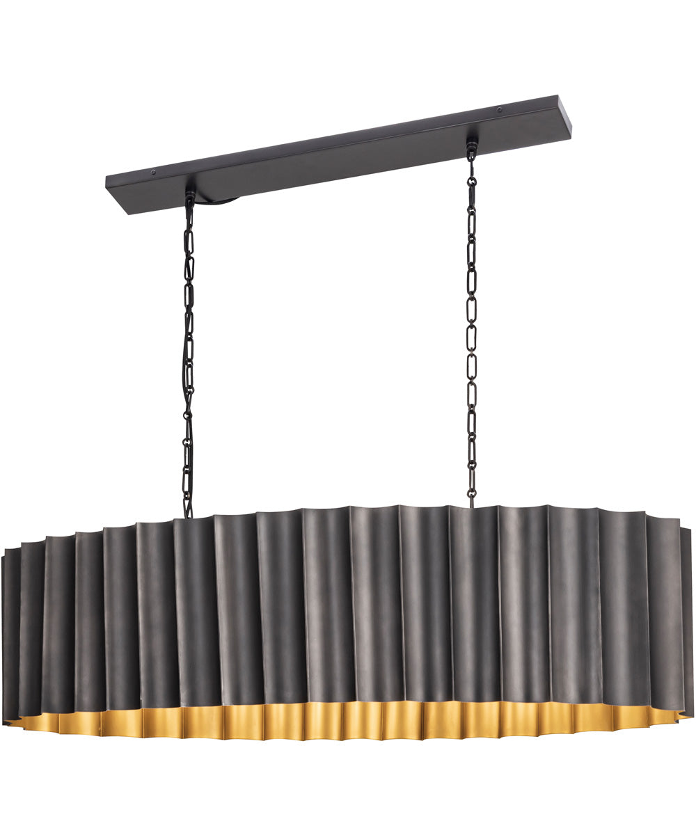 Allegra 5-Light Linear Pendant Gunmetal / Gold