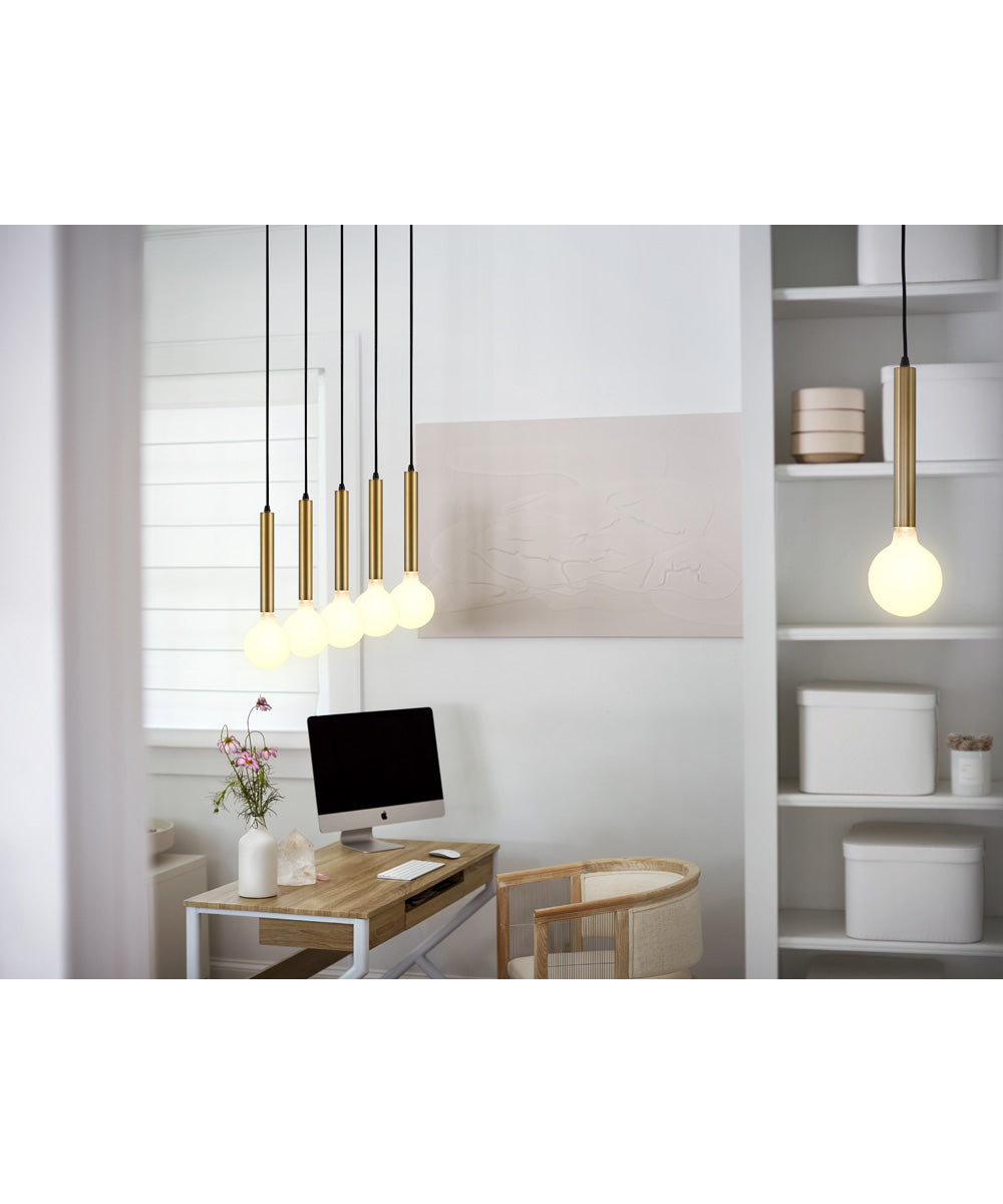 Bobbie 1-Light Extra Small Single Light Pendant in Lacquered Brass