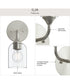 Ilia 1-Light Wall Sconce with Clear Glass Shade Brushed Nickel