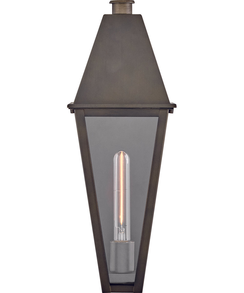 Endsley 1-Light Medium Wall Mount Lantern in Blackened Brass