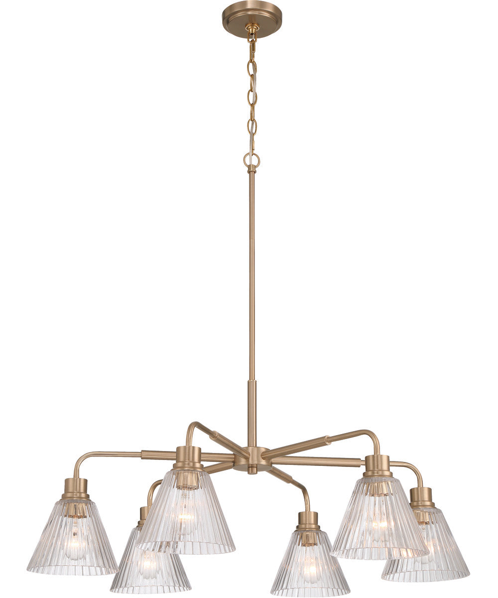 Pleated 6-Light Lighting Premium Bronze