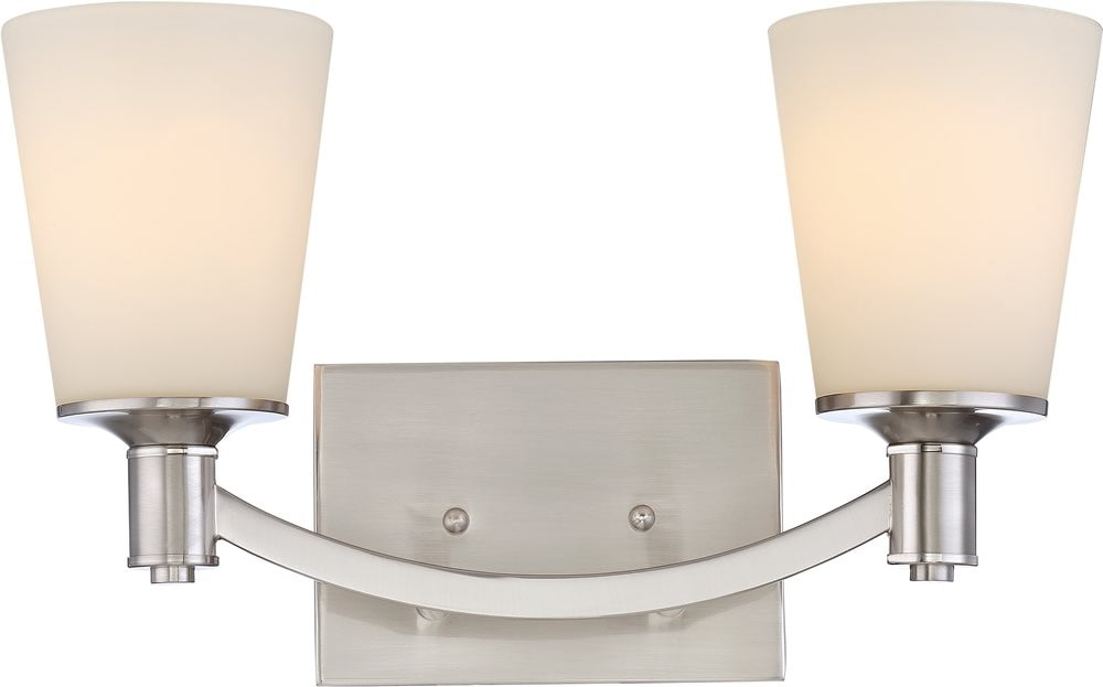 16"W Laguna 2-Light Vanity & Wall Brushed Nickel