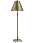 Metal Buffet Lamp in Antique Brass with Tapered Metal Shade