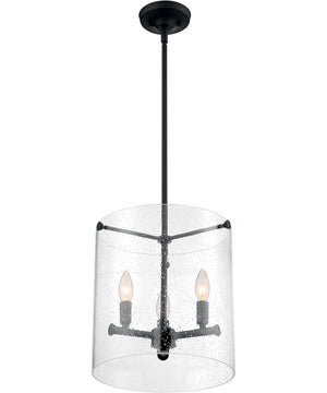 12"W Bransel 3-Light Pendant Matte Black