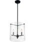 12"W Bransel 3-Light Pendant Matte Black