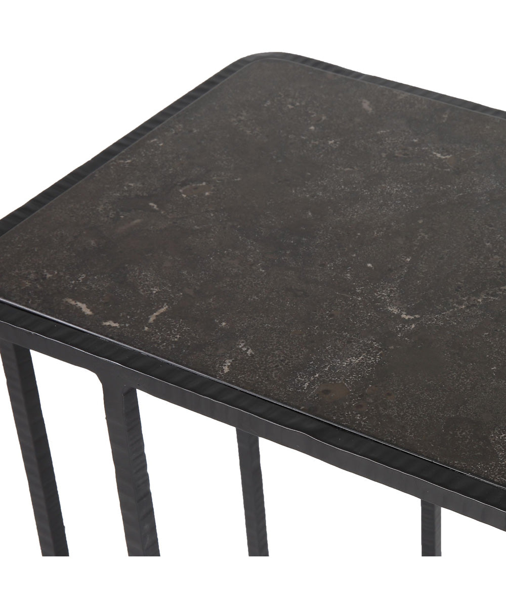 Cavern Stone & Iron Accent Table