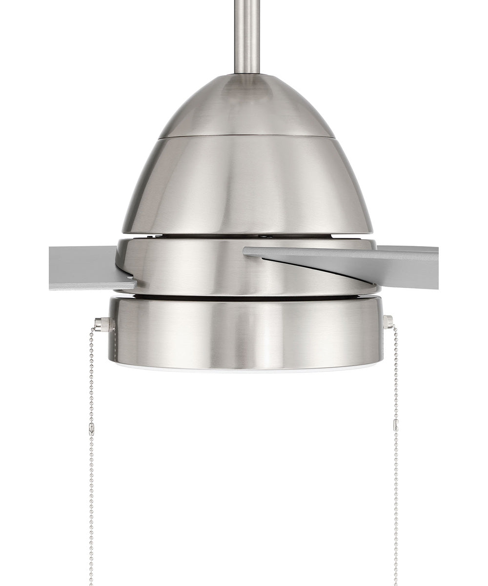 Cozy 52" 3-Blade Ceiling Fan 1-Light Fan Brushed Polished Nickel