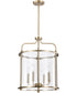 Yorktown 4-Light Pendant Burnished Brass