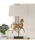 Table Lamp with Black Base and Aged Brown with Gold Accents