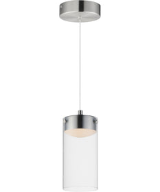Highball Clear LED Mini Pendant Satin Nickel