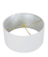 16"W 1 Light Swag Plug-In Pendant  White Linen Drum Shade White Cord