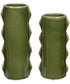 Meander Green Vases, Set of 2
