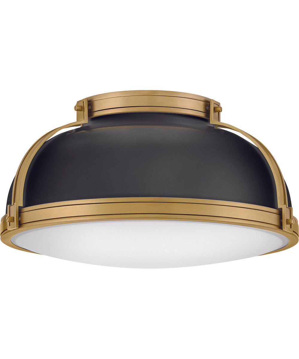 Barton 3-Light Medium Flush Mount in Black